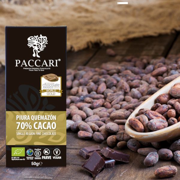 PACCARI Bio Schokolade 70 % Piura Quemazón 50 g